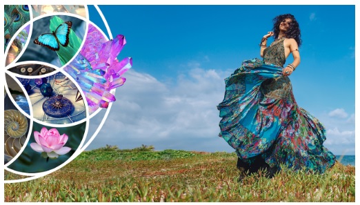 woman in dress standing in field